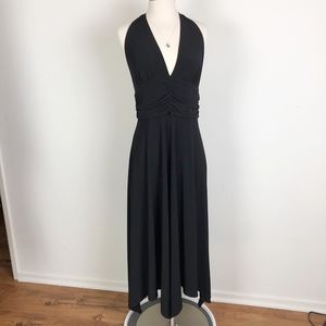 Robbie Bee Halter Maxi Dress Slinky Sharkbite, 12